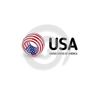 United states of America vector unusual abstract circle sign. USA isolated logo on white background emblem. Independence