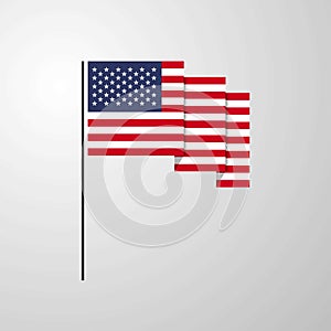 United States of America waving Flag creative background