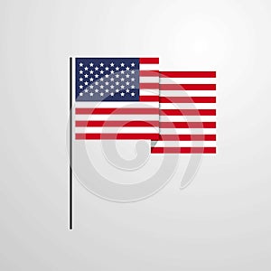 United States of America waving Flag design vector background