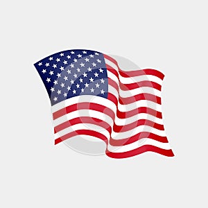 United States of America waving flag. Vector illustration. US waving flag