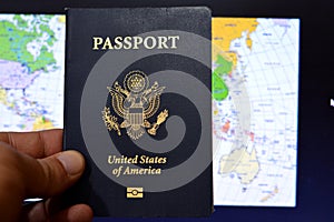 United States of American passport, passports are issued to the American citizens and nationals, Travel, tourism concept, American