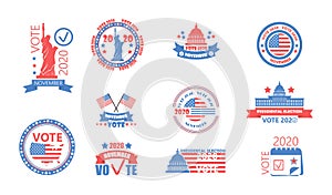 2020 United States of American Presidential Election in November 3. Electoral campaign, agitation, reelection calling banner set photo