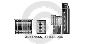 United States, Arkansas, Little Rock travel landmark vector illustration