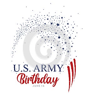 United States Army birthday with a big cluster of stars