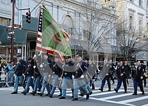 United States Army Rangers marching at the St. Patrick`s Day Parade in New York.