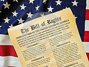 United States Bill of Right On Flag