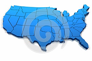 United States blue map outline photo