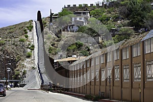 United States Border Wall with Mexico in Nogales Arizona photo