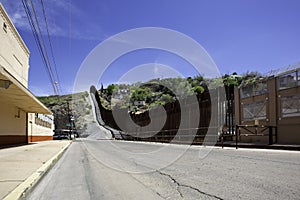 United States Border Wall with Mexico at Nogales Arizona photo