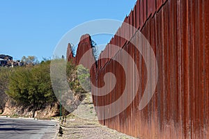 United States Border Wall From Nogales Sonora Mexico photo