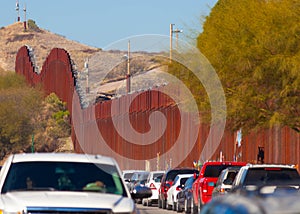 United States Border Wall From Nogales Sonora Mexico photo