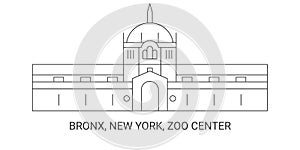 United States, Bronx, New York, Zoo Center, travel landmark vector illustration
