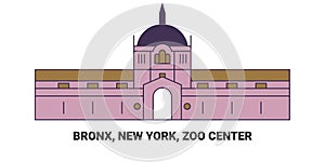 United States, Bronx, New York, Zoo Center, travel landmark vector illustration