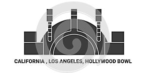 United States, California , Los Angeles, Hollywood Bowl, travel landmark vector illustration