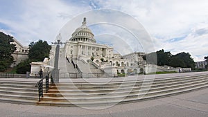 United States Capital Building, Congress Angled Wide Shot - Washington DC Wide Angle