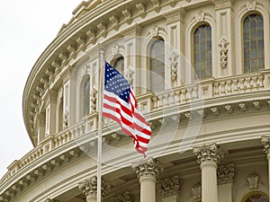 United States Capitol Building with American Flag