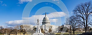Washington DC, United States, December 23, 2018. The US Capital building, Washington DC. panoramic view