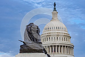 United States Capitol building icon in Washington DC. Capitol building. Senate and Representatives government home in