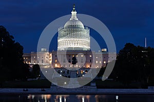 United States Capitol Building at Night