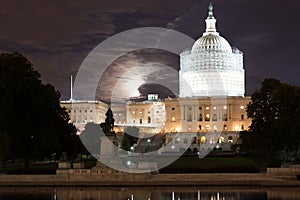 United States Capitol Building at Night