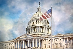 United States Capitol Building, Washington DC, USA. United States of America. Generative AI animal ai