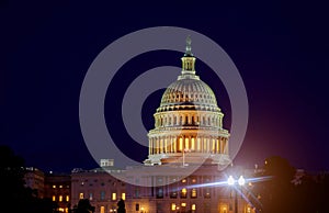 United States Capitol and the Senate Building, Washington DC USA at night photo