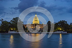 United States Capitol in Washington DC at night