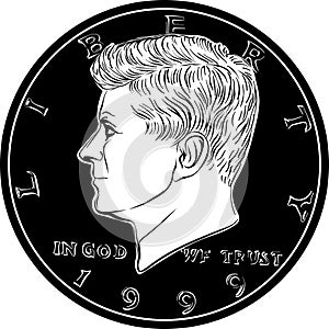 Vector United States coin Half dollar