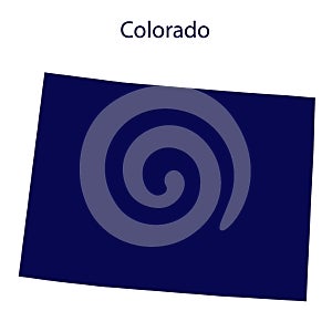 United States Colorado. Dark blue silhouette of the state