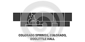 United States, Colorado Springs, Colorado, Doolittle Hall travel landmark vector illustration