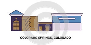 United States, Colorado Springs, Colorado travel landmark vector illustration