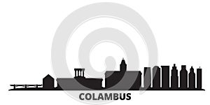 United States, Columbus city skyline isolated vector illustration. United States, Columbus travel black cityscape