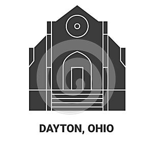 United States, Dayton, Ohio travel landmark vector illustration