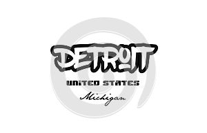 United States detroit michigan city graffitti font typography de