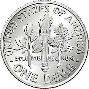 United States dime coin reverse photo