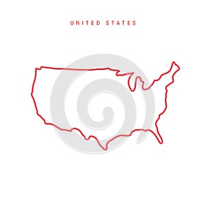 United States editable outline map. Vector illustration