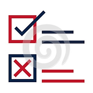United States elections, choose republican or democratic candidate, political election campaign flat icon design