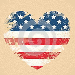 United States Flag Heart National USA Patriot Day Banner