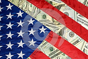 United States Flag and Money