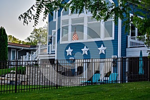 United States Flag Reflecting in a Window