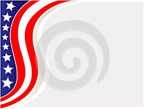 United States flag wave pattern frame.