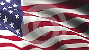 United States flag waving textile fabric textured background, seamless loop, full screen, slow motion