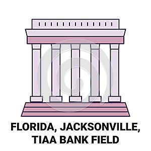 United States, Florida, Jacksonville, Tiaa Bank Field travel landmark vector illustration