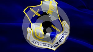 United States Forces USAF flag USA and ARMY flag video waving in wind. Realistic ARMY Armed Forces Flag background. ARMY US Air Fo
