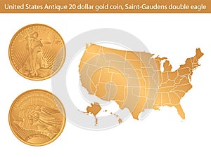 United States Gold Coin Saint-Gaudens double eagle.
