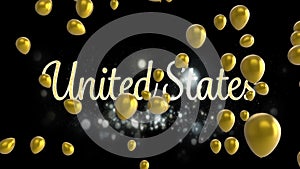 United States graphic and gold balloons