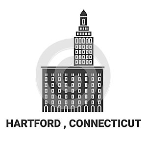United States, Hartford , Connecticut travel landmark vector illustration