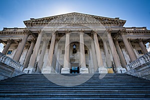 The United States House of Representatives Building at the Capitol in Washington, DC.