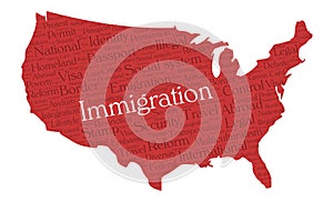 United States immigration word cloud