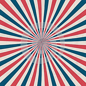 United States Independence Day 4th of July or Memorial Day background. Retro grunge patriotic vector illustration. Concentric